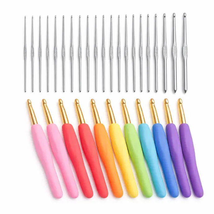 [CM-1] BEGINNER CROCHET HOOK SET 16 STEEL + 8 ALUMINIUM