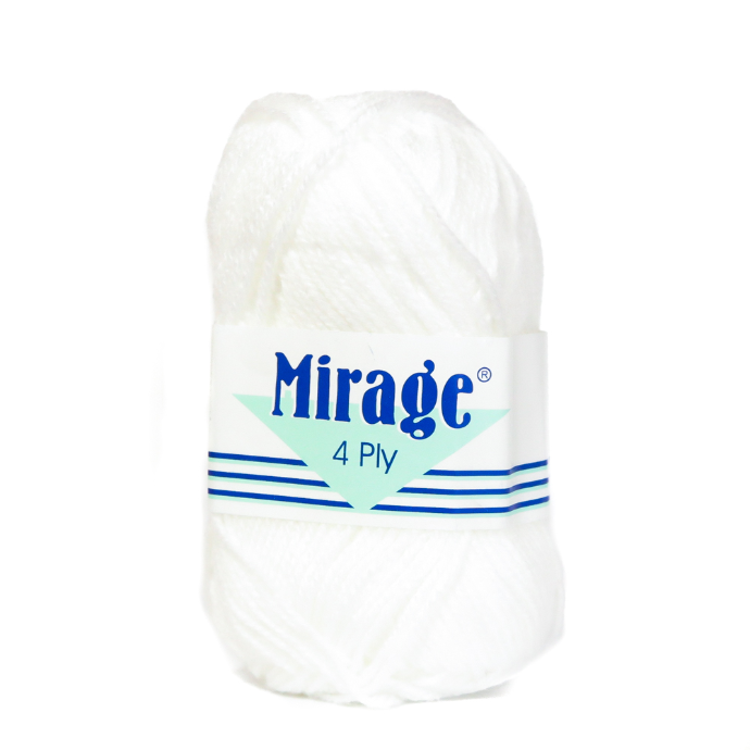 [8000001] WHITE 4PLY MIRAGE 25g
